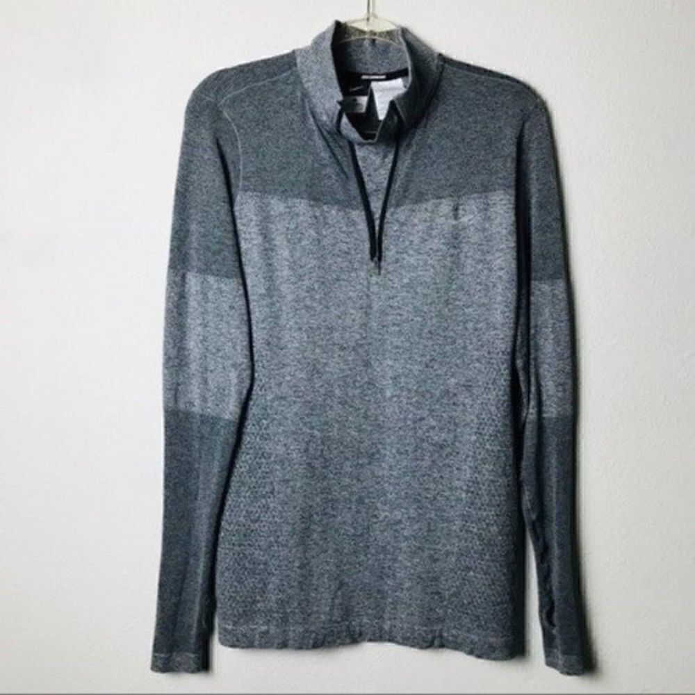 Nike running sweatshirt XLarge BoxK gray zip turtleneck long sleeve stretchy
